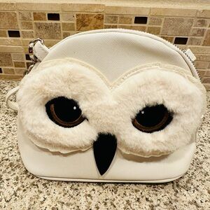 Exclusive furry Harry Potter movie Hedwig Owl white detachable Crossbody Purse
